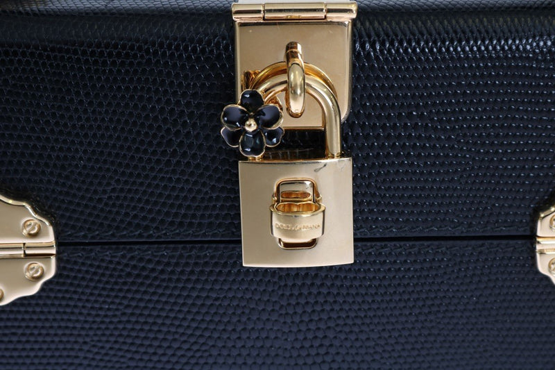 Black Leather Hand Cosmetic Bag