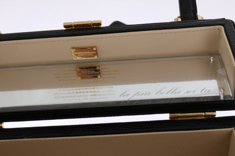 Black Leather Hand Cosmetic Bag
