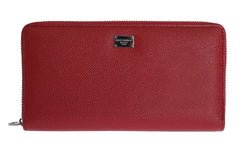 Red Leather Dauphine Continental Wallet