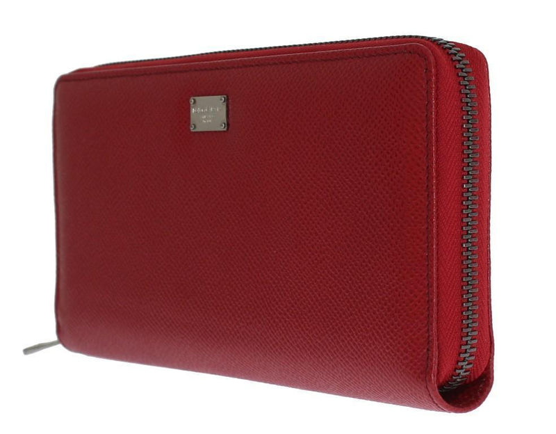 Red Leather Dauphine Continental Wallet