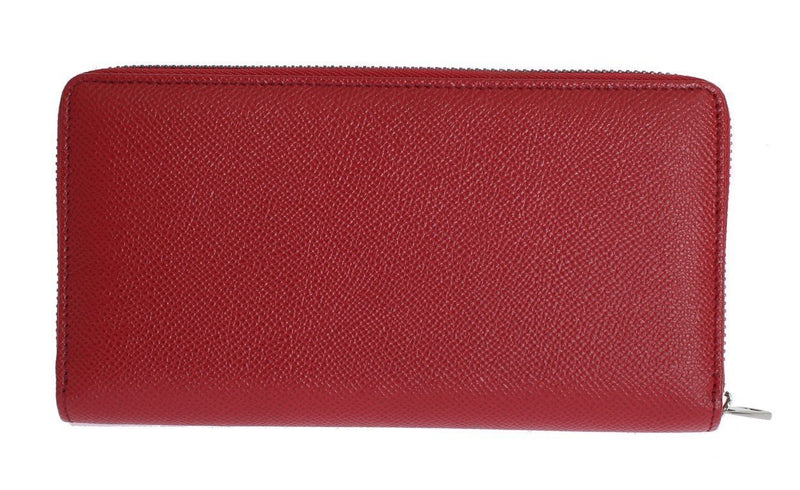 Red Leather Dauphine Continental Wallet