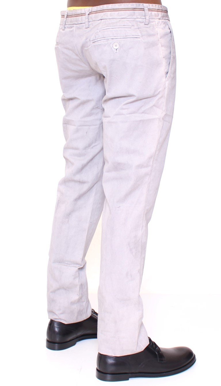 Gray Regular Fit Cotton Logo Casual Pants