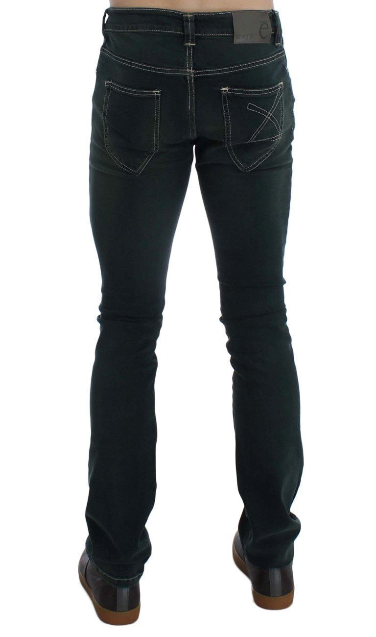 Green Stretch Cotton Slim Fit Jeans