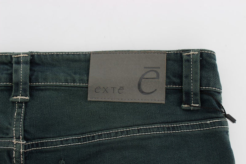 Green Stretch Cotton Slim Fit Jeans