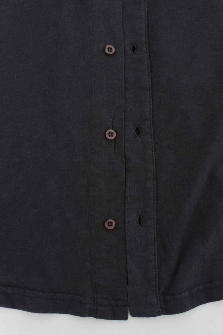 Gray Cotton Button Down Casual Shirt