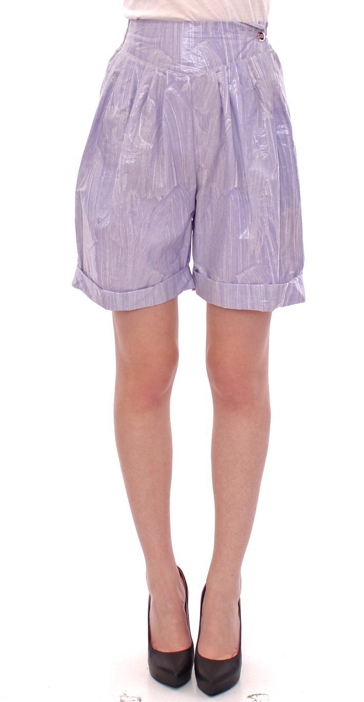 Purple Above-Knee Wrap Shorts