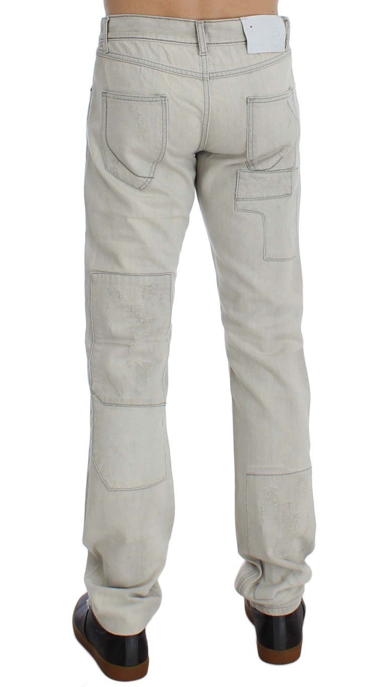 White Wash Cotton Regular Fit Jeans