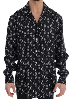 Black Horseshoe Print Shirt