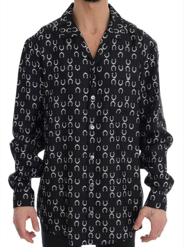Black Horseshoe Print Shirt