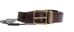 Brown Leather Gold Buckle Belt