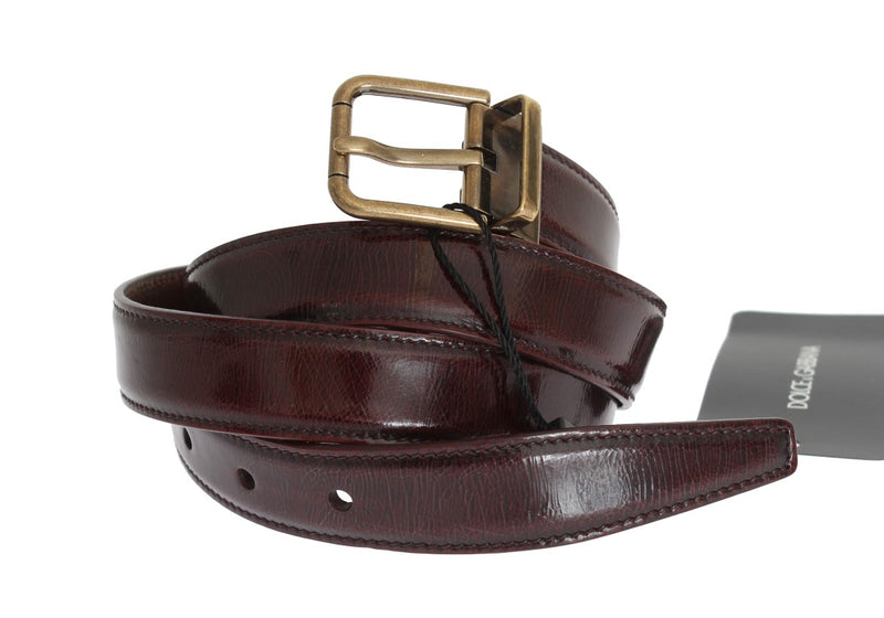 Brown Leather Gold Buckle Belt