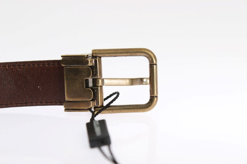 Brown Leather Gold Buckle Belt