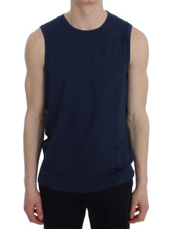 Blue Modal Stretch Sleeveless Underwear T-shirt