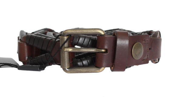 Brown Leather Gold Buckle Belt