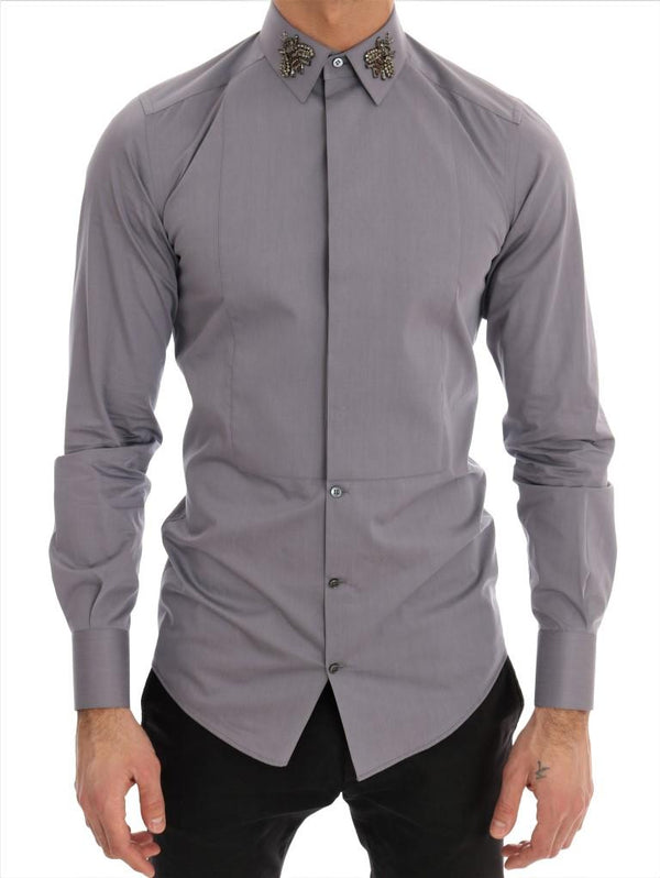Gray Crystal Bee GOLD SLIM Fit Shirt
