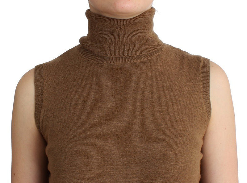 Brown knitted wool dress