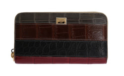 Multicolor Crocodile Leather Continental Wallet