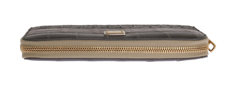 Multicolor Crocodile Leather Continental Wallet