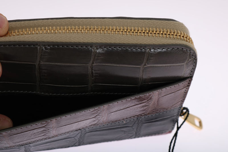 Multicolor Crocodile Leather Continental Wallet