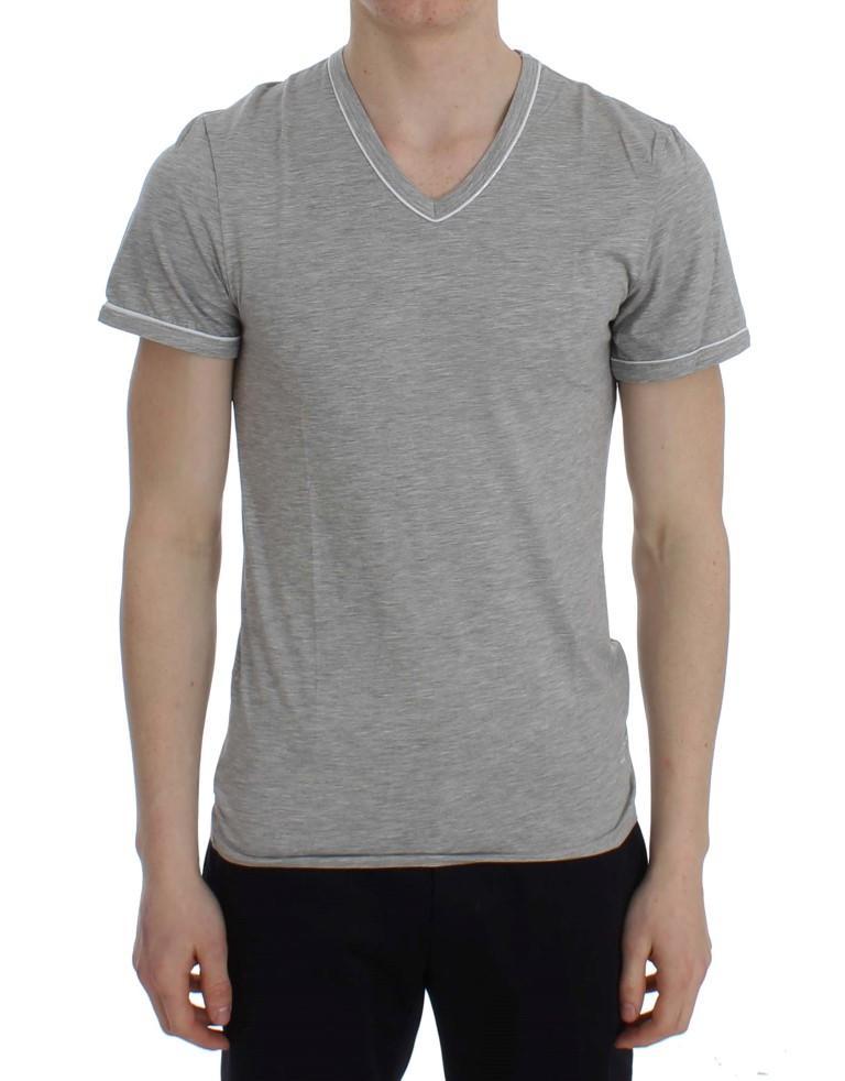 Gray Modal Stretch V-neck Underwear T-shirt