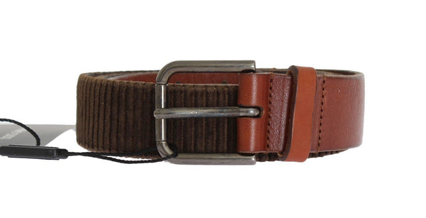 Brown Leather Silver Buckle Studded Belt