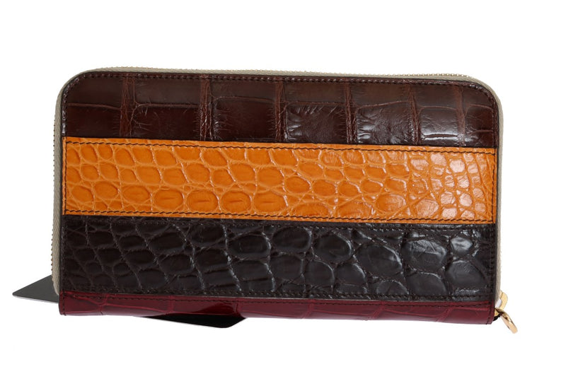 Multicolor Crocodile Leather Continental Wallet