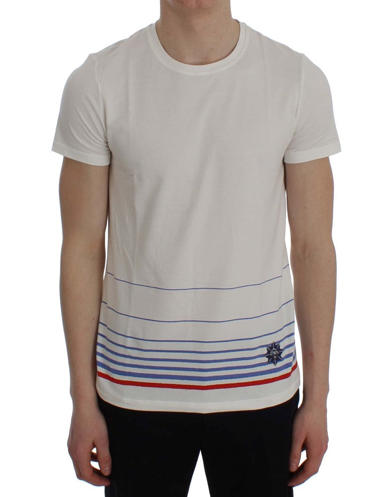 White Cotton Stretch Crewneck Underwear T-shirt