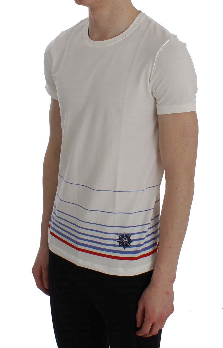 White Cotton Stretch Crewneck Underwear T-shirt