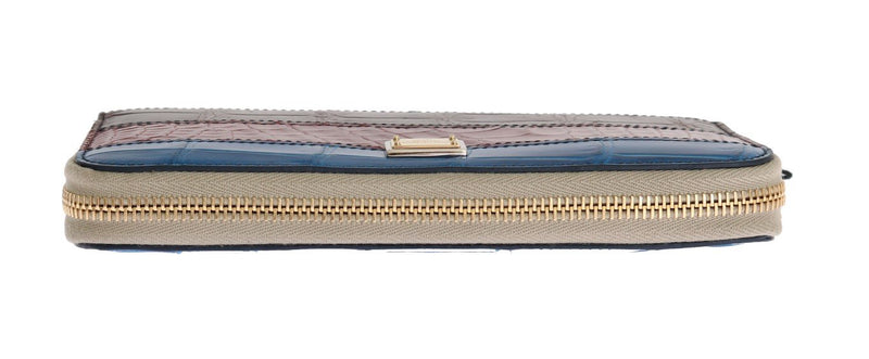 Multicolor Crocodile Leather Continental Wallet