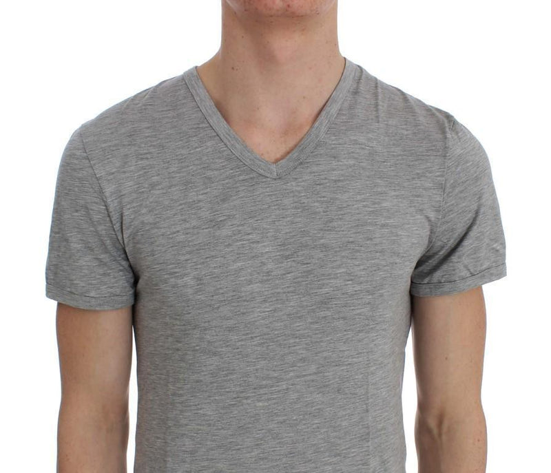 Gray Modal Stretch V-neck Underwear T-shirt