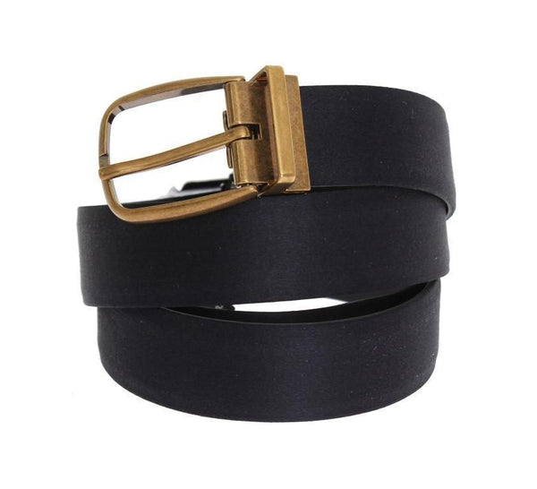 Black Leather Gold Buckle Belt