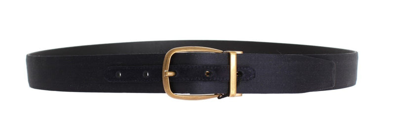 Black Leather Gold Buckle Belt