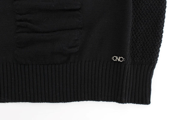 Black V-neck wool sweater