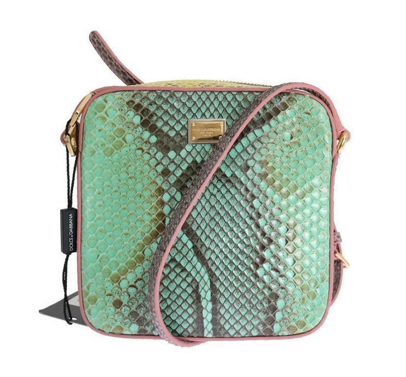 Green Pink GLAM Snakeskin Shoulder Clutch Bag