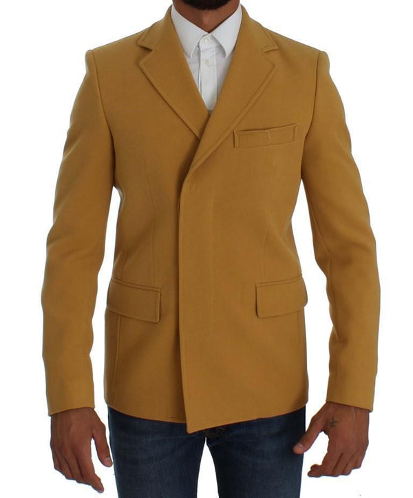 Yellow Three Button Blazer Jacket