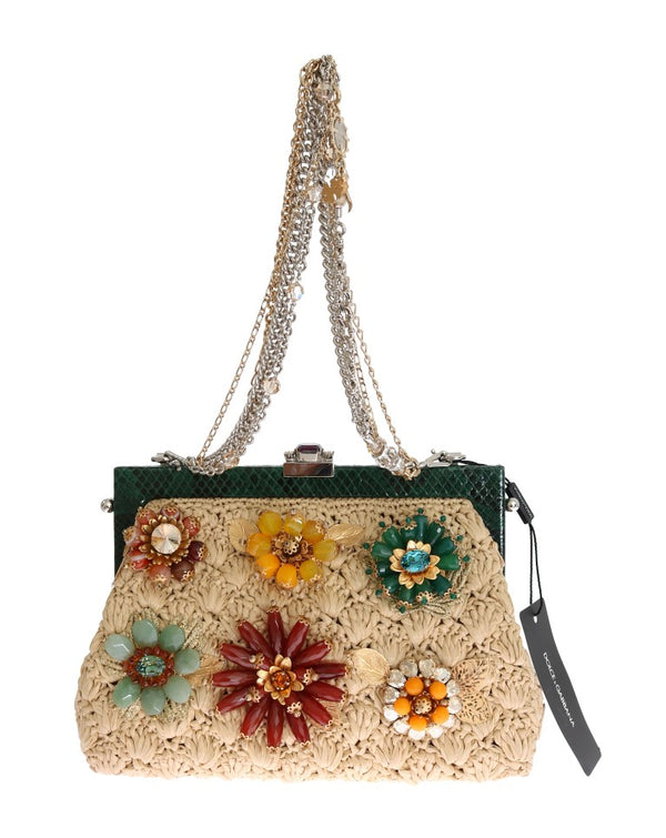Multicolor VANDA Raffia Crystal Snakeskin Designer Handbag for Women
