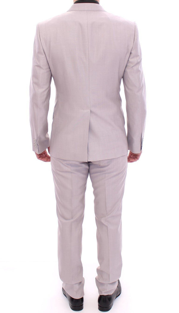 Silver Three Piece Wool Silk MARTINI Suit