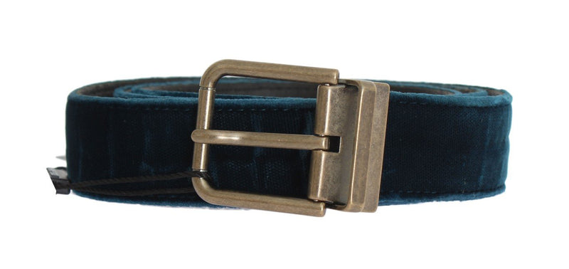 Blue Green Viscose Leather Belt