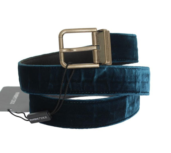 Blue Green Viscose Leather Belt