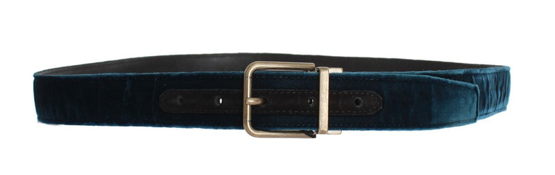 Blue Green Viscose Leather Belt