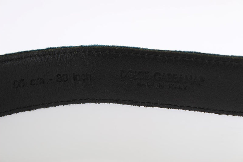 Blue Green Viscose Leather Belt