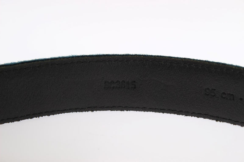 Blue Green Viscose Leather Belt