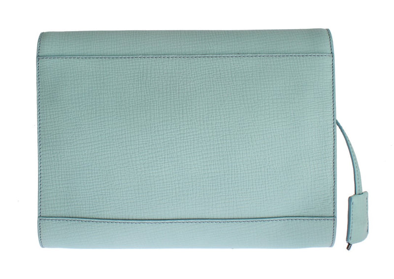 Blue Leather Studded Document Portfolio Briefcase Bag - Designer Clothes, Handbags, Shoes + from Dolce & Gabbana, Prada, Cavalli, & more