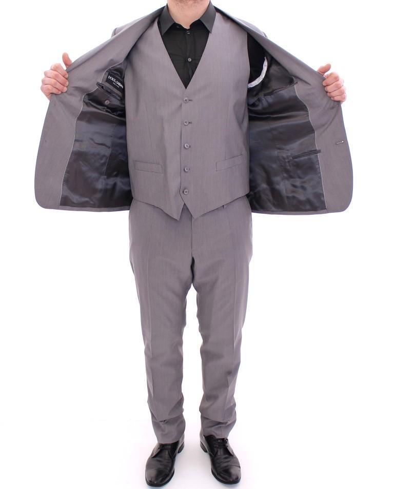 Gray Three Piece Wool Silk MARTINI Suit