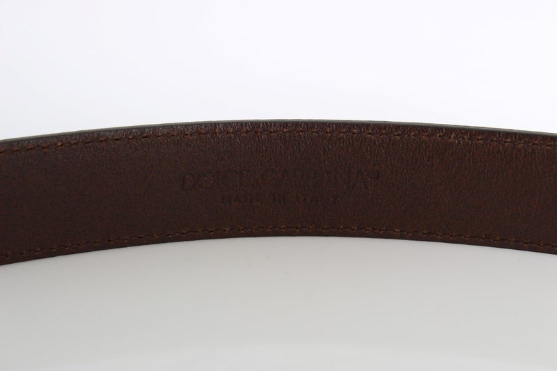 Brown Leather Gold Buckle Belt