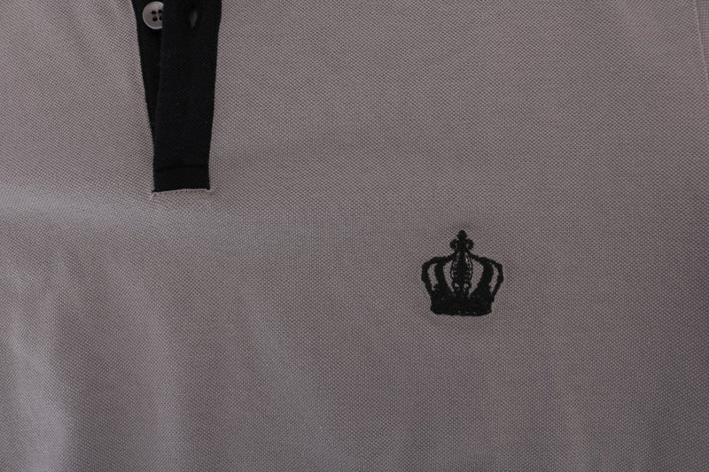 Gray Polo Shirt Cotton Crown T-shirt