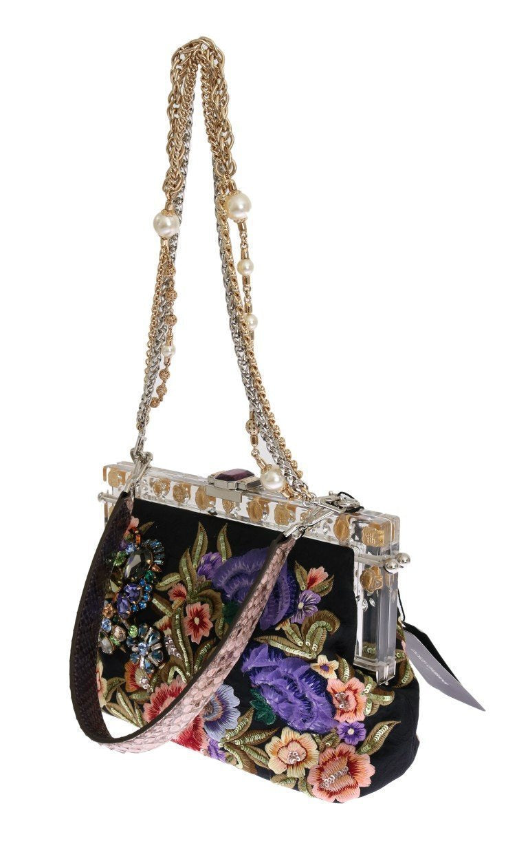 Multicolor VANDA Floral Crystal Snakeskin Bag Designer Handbag for Women