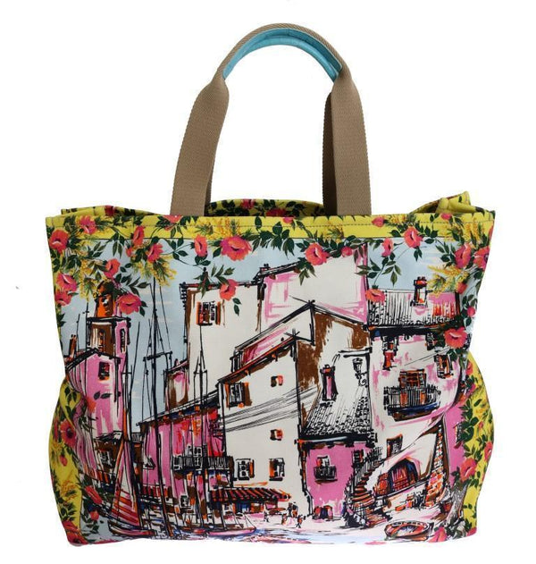 Multicolor PORTOFINO Print Canvas Tote Bag