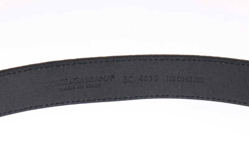 Black Leather Gray Buckle Belt