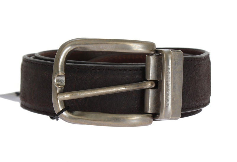 Brown Leather Gold Buckle Belt